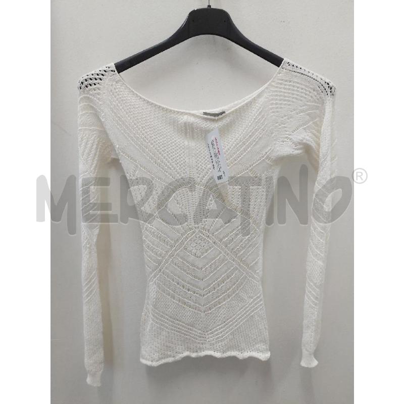 MAGLIA DONNA STEFANEL BIANCA FORELLATA | Mercatino dell'Usato Perugia 1
