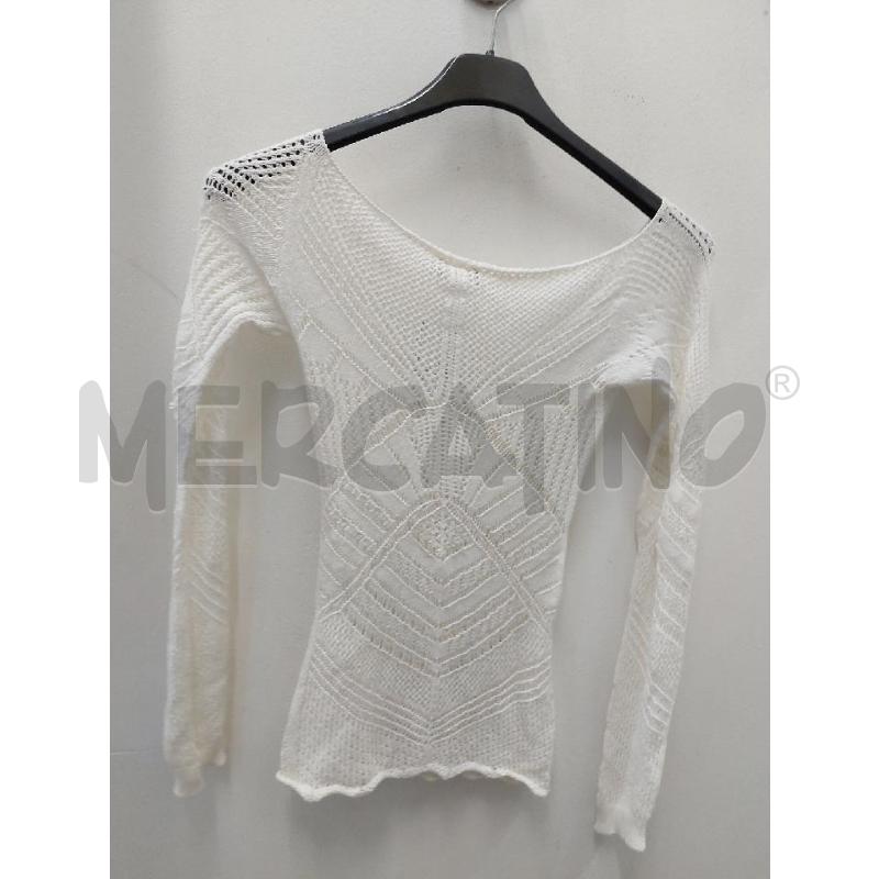 MAGLIA DONNA STEFANEL BIANCA FORELLATA | Mercatino dell'Usato Perugia 3