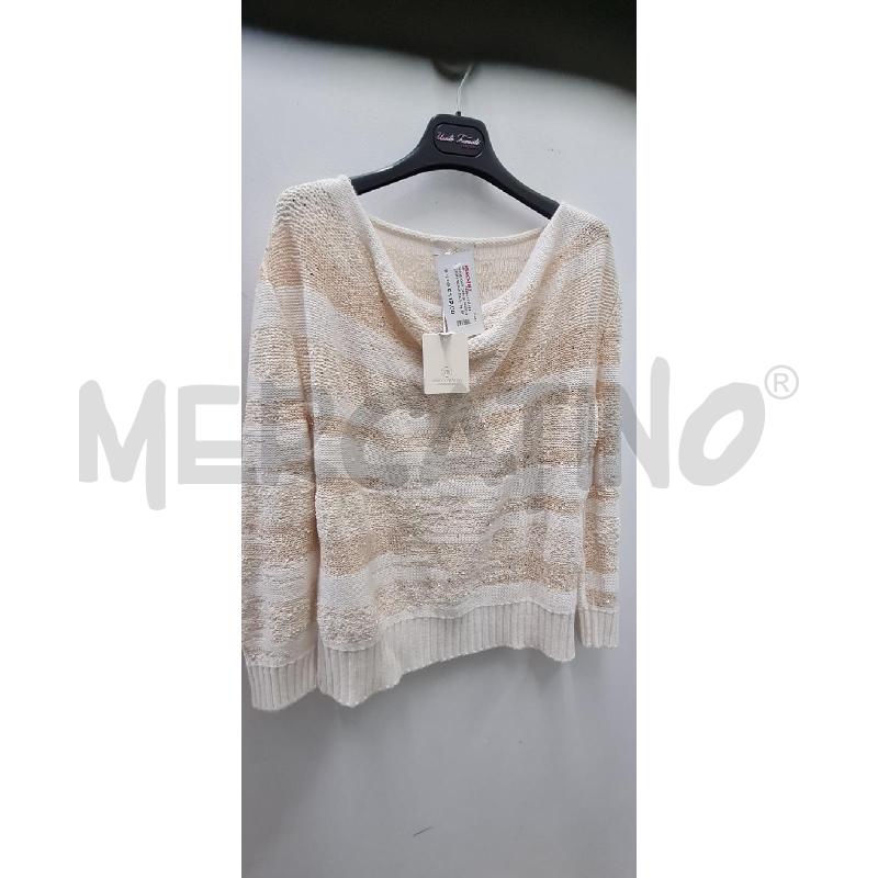 MAGLIONE DONNA ROCCO RAGNI BEIGE PALLETTS | Mercatino dell'Usato Perugia 1