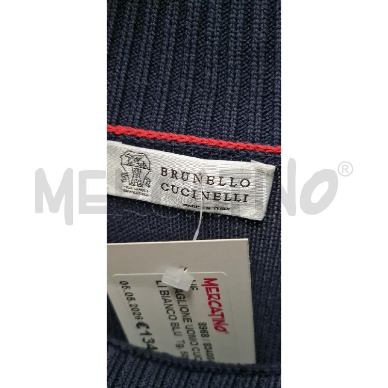 MAGLIONE UOMO CUCINELLI BIANCO BLU | Mercatino dell'Usato Perugia 4