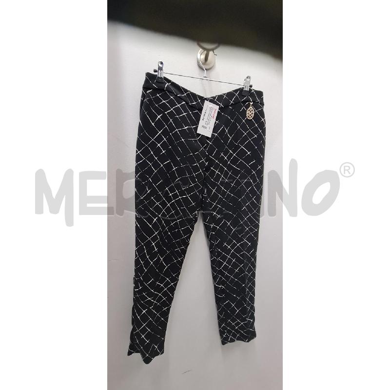 PANTALONE DONNA ELISABETTA FRANCHI NERI ROMBI BIANCHI | Mercatino dell'Usato Perugia 1