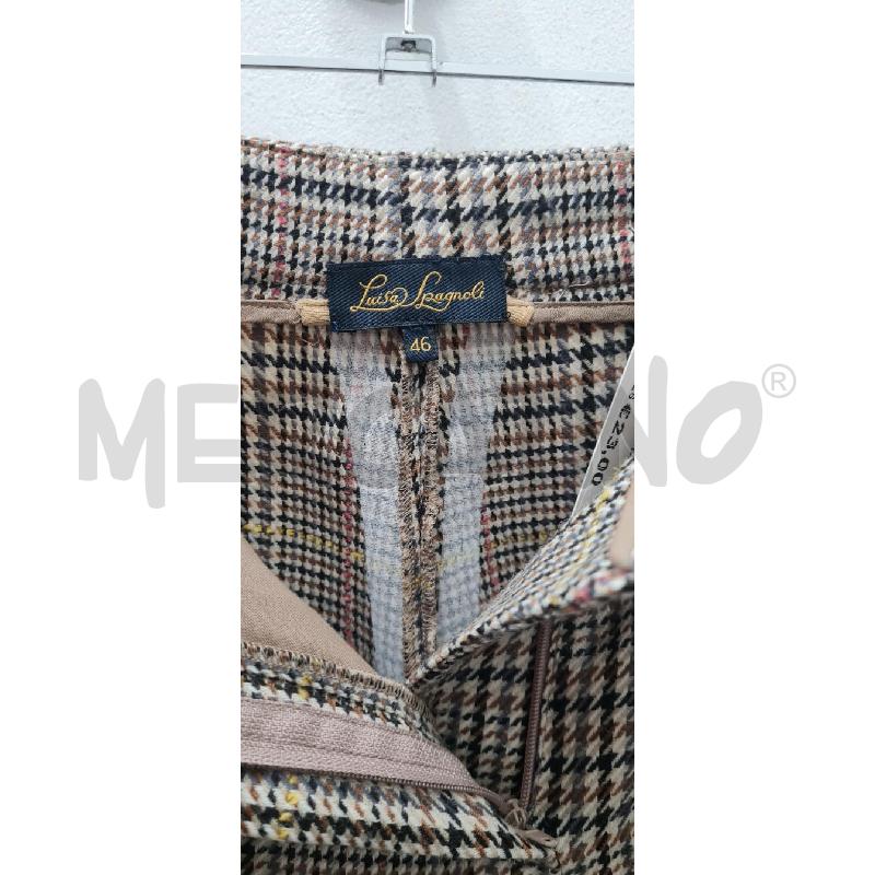 PANTALONE DONNA LUISA SPAGNOLI QUADRETTI MARRONI BEIGE | Mercatino dell'Usato Perugia 4