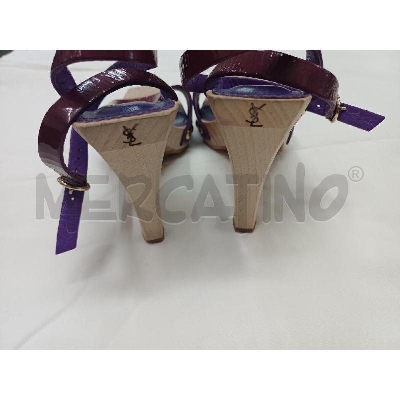 SANDALI DONNA YSL VIOLA SUOLA IN LEGNO | Mercatino dell'Usato Perugia 3