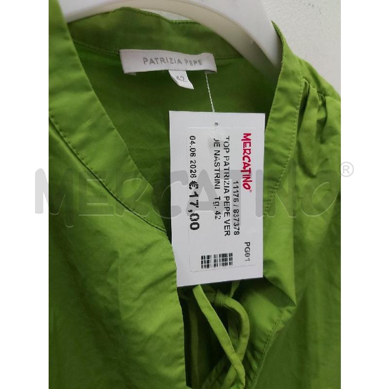 TOP PATRIZIA PEPE VERDE NASTRINI  | Mercatino dell'Usato Perugia 2