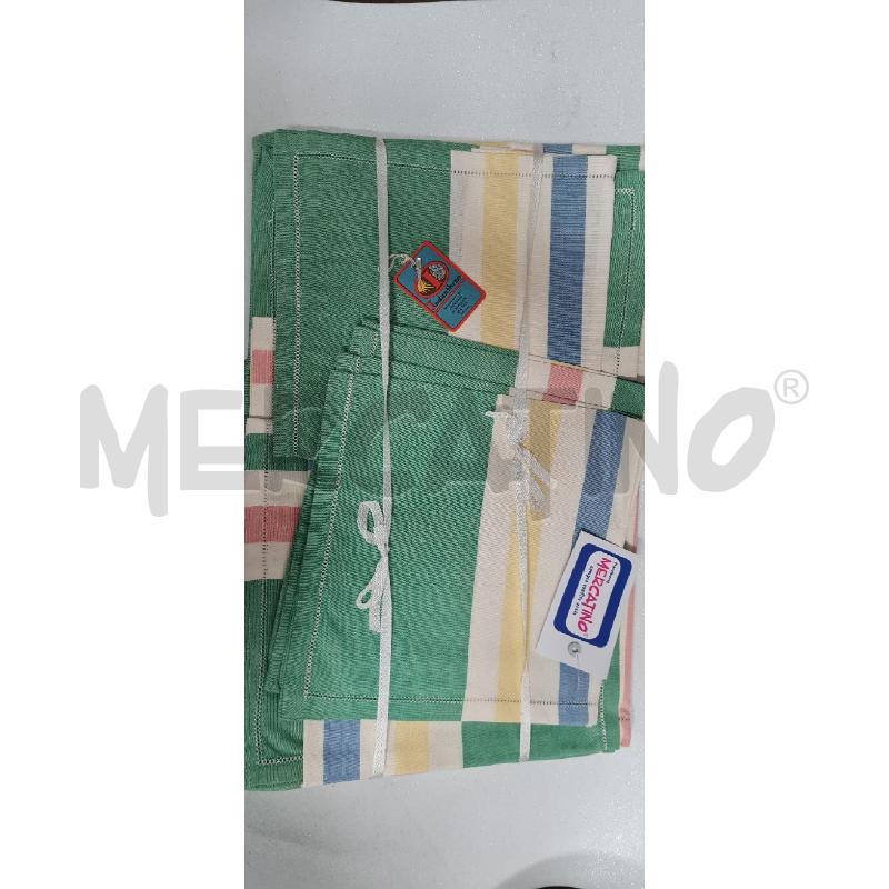 TOVAGLIA 140X220+TOVAGLIOLI VERDE ROSA CELESTE | Mercatino dell'Usato Perugia 1