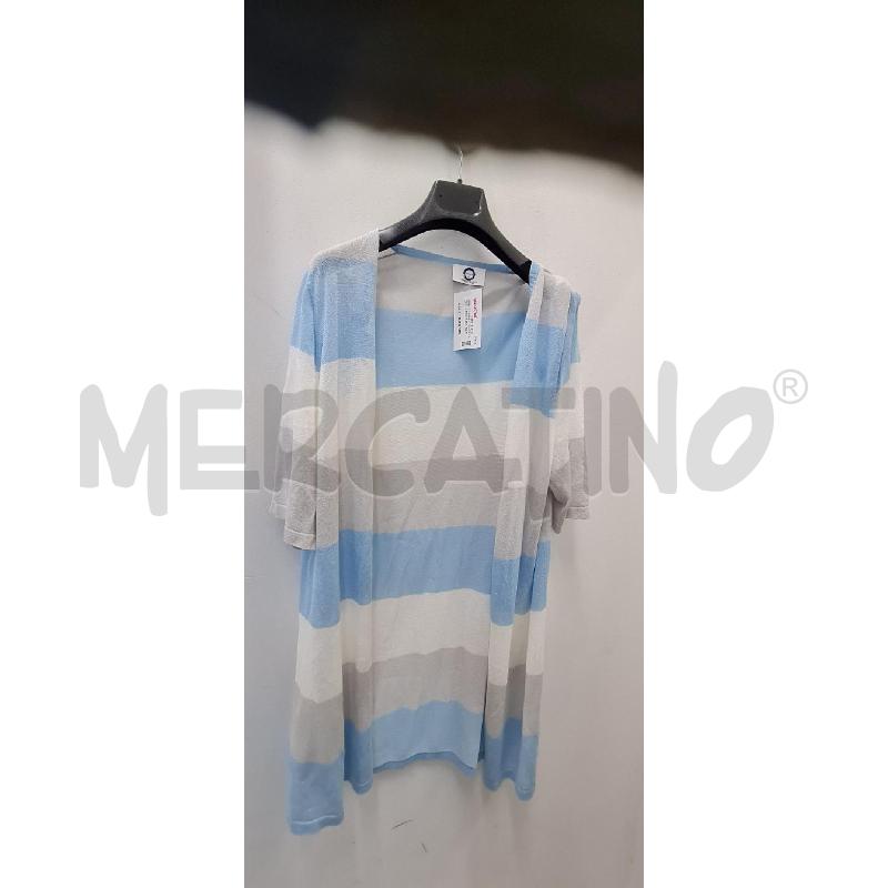 TRENCH DONNA MARINA RINALDI RIGHE BIANCHE CELESTI | Mercatino dell'Usato Perugia 1