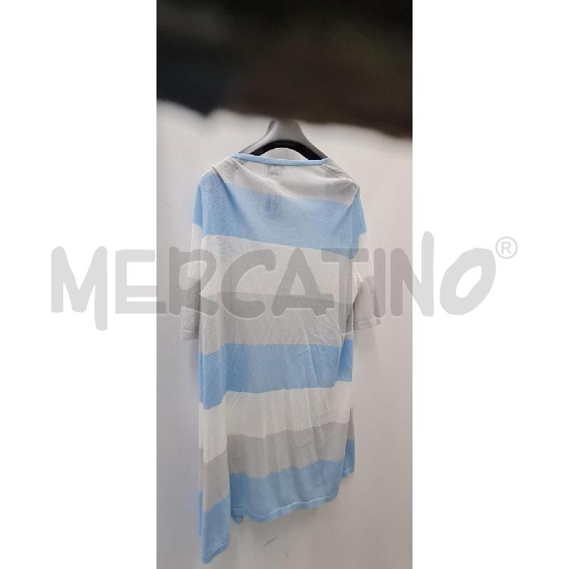 TRENCH DONNA MARINA RINALDI RIGHE BIANCHE CELESTI | Mercatino dell'Usato Perugia 3