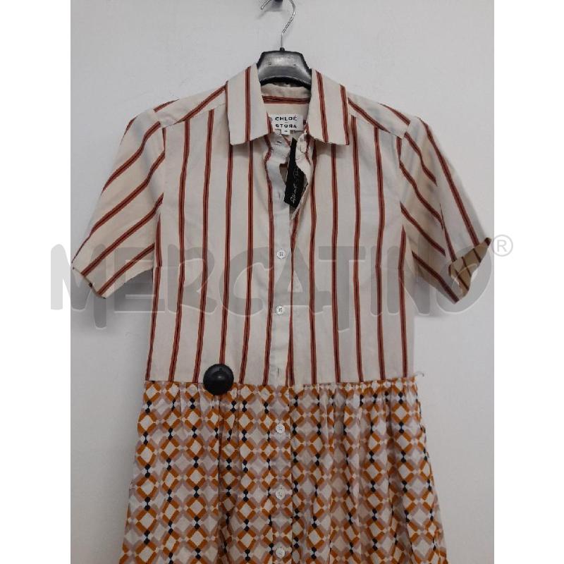 ABITO DONNA CHLOE STAMPA BEIGE RIGA RUGGINE  | Mercatino dell'Usato Bastia umbra 3
