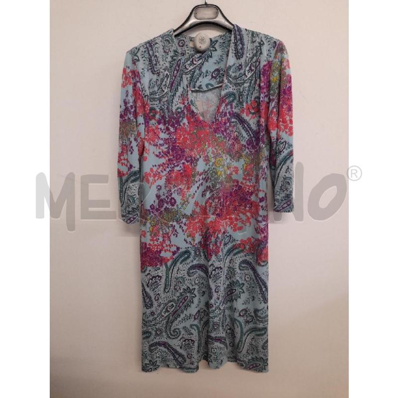 ABITO DONNA ETRO STAMPA AZZURRA FIORI FUCSIA | Mercatino dell'Usato Bastia umbra 1