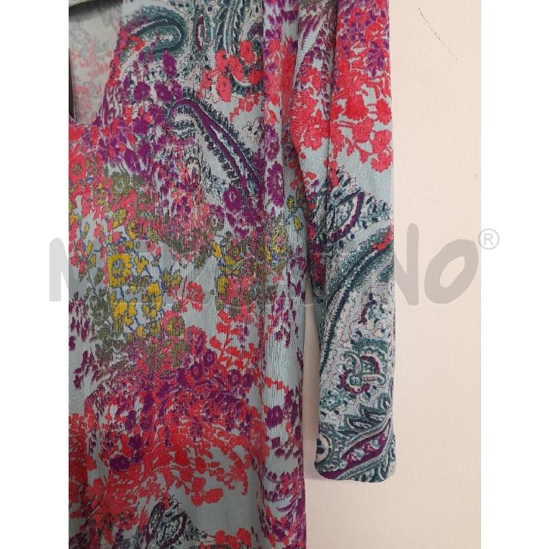 ABITO DONNA ETRO STAMPA AZZURRA FIORI FUCSIA | Mercatino dell'Usato Bastia umbra 2