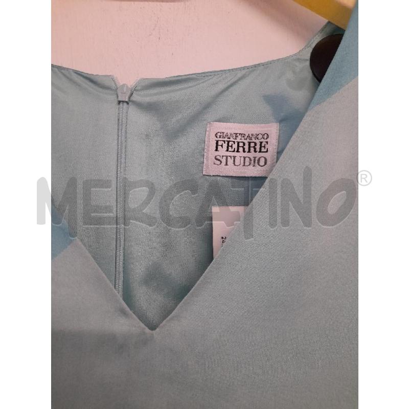 ABITO DONNA FERRE STUDIO PURA SETA STAMPA AZZURRA | Mercatino dell'Usato Bastia umbra 2
