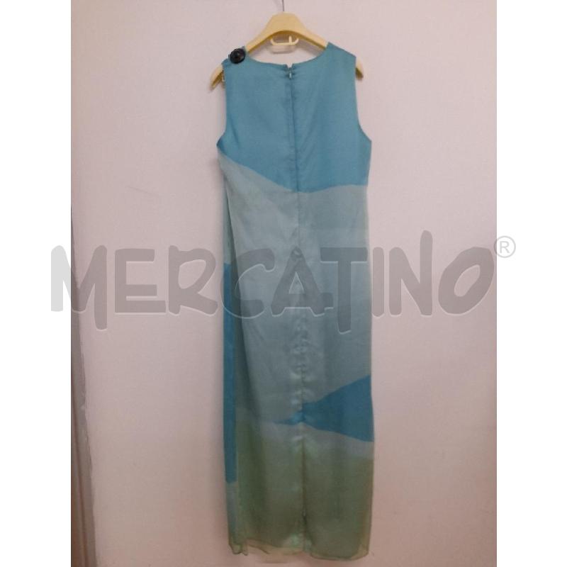 ABITO DONNA FERRE STUDIO PURA SETA STAMPA AZZURRA | Mercatino dell'Usato Bastia umbra 3
