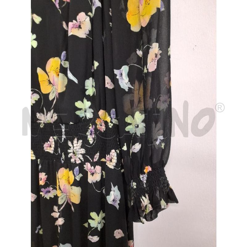 ABITO DONNA LUISA SPAGNOLI LUNGO IN PURA SETA NERO FIORI GIALLI  | Mercatino dell'Usato Bastia umbra 2