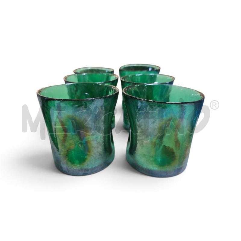 BICCHIERI PZ. 6 YALOS MURANO VERDE | Mercatino dell'Usato Bastia umbra 1