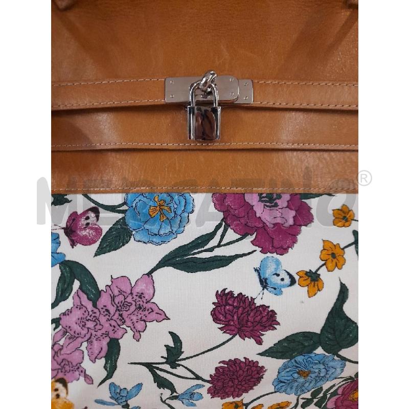 BORSA DONNA APRILE APRILE FIORI TELA E PELLE  | Mercatino dell'Usato Bastia umbra 2