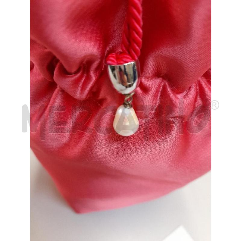 BORSA DONNA DA CERIMONIA A SECCHIELLO  HALITE ROSA SCURO  | Mercatino dell'Usato Bastia umbra 2