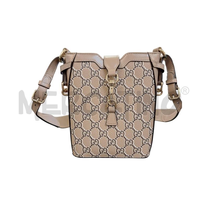 BORSA DONNA GUCCI GG SHADOW MINI BUCKET MARRONE BEIGE  | Mercatino dell'Usato Bastia umbra 1