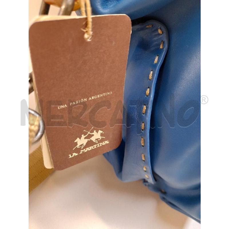 BORSA DONNA LA MARTINA BLUETTE E MARRONE  | Mercatino dell'Usato Bastia umbra 2