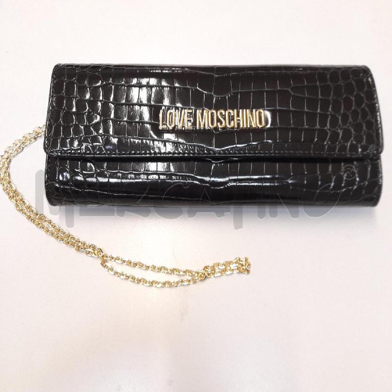 BORSA DONNA LOVE MOSCHINO NERA LUCIDA STAMPA COCCO  | Mercatino dell'Usato Bastia umbra 1