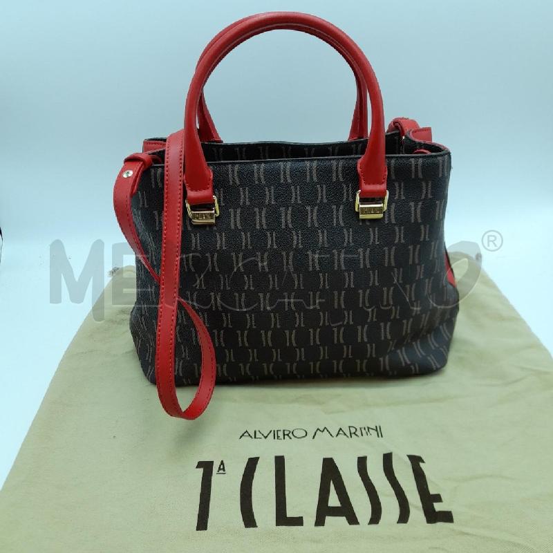 BORSA DONNA PRIMA CLASSE MARRONE MANICI E DET ROSSO  | Mercatino dell'Usato Bastia umbra 1