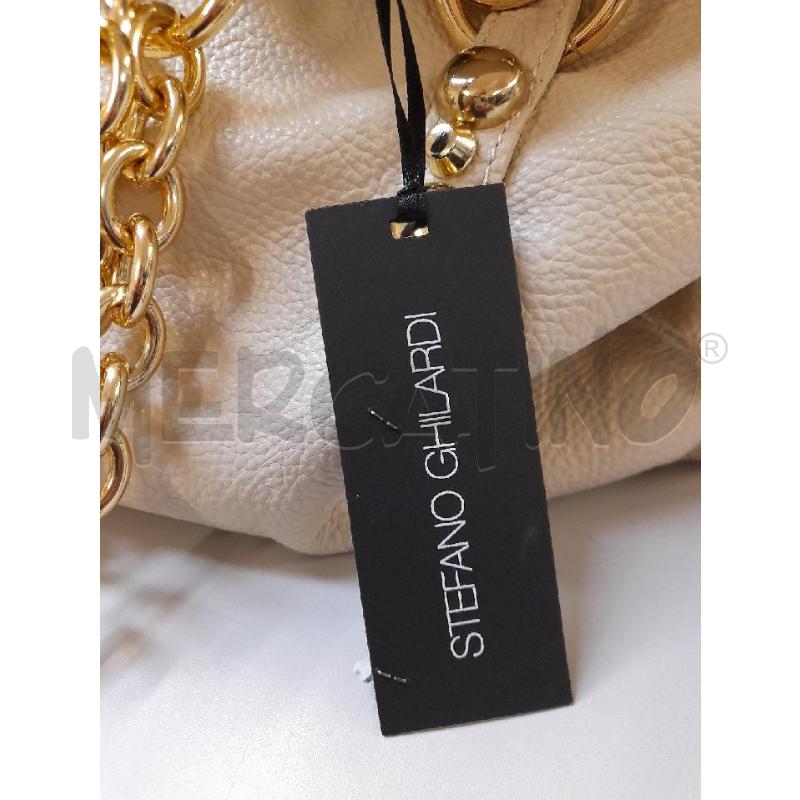 BORSA DONNA STEFANO GHILARDI BEIGE CATENA DORATA  | Mercatino dell'Usato Bastia umbra 2