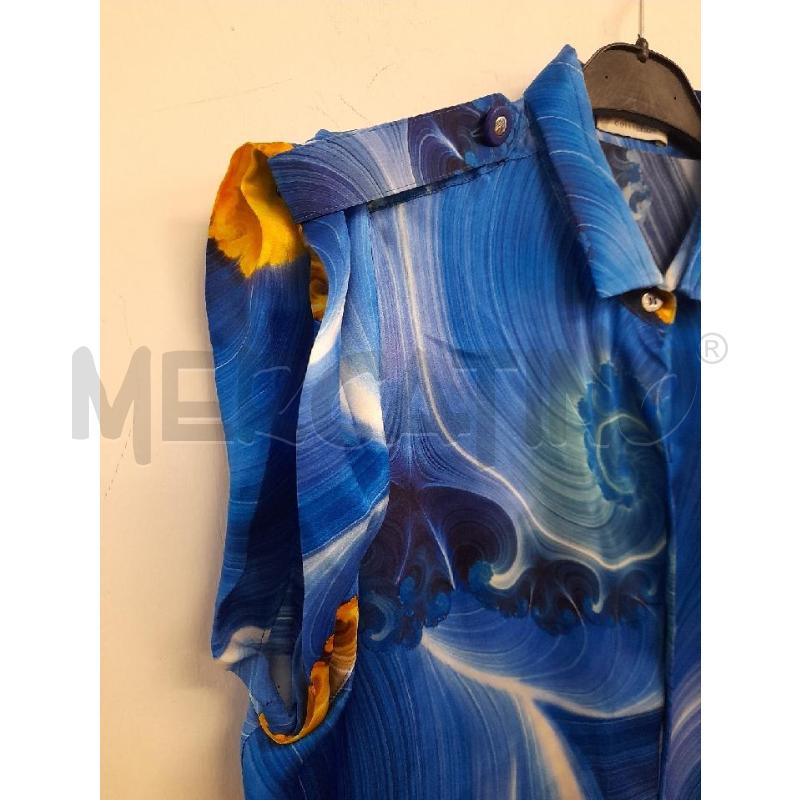 CAMICIA DONNA GIANNI VERSACE STAMPA BLU PURA SETA  | Mercatino dell'Usato Bastia umbra 2