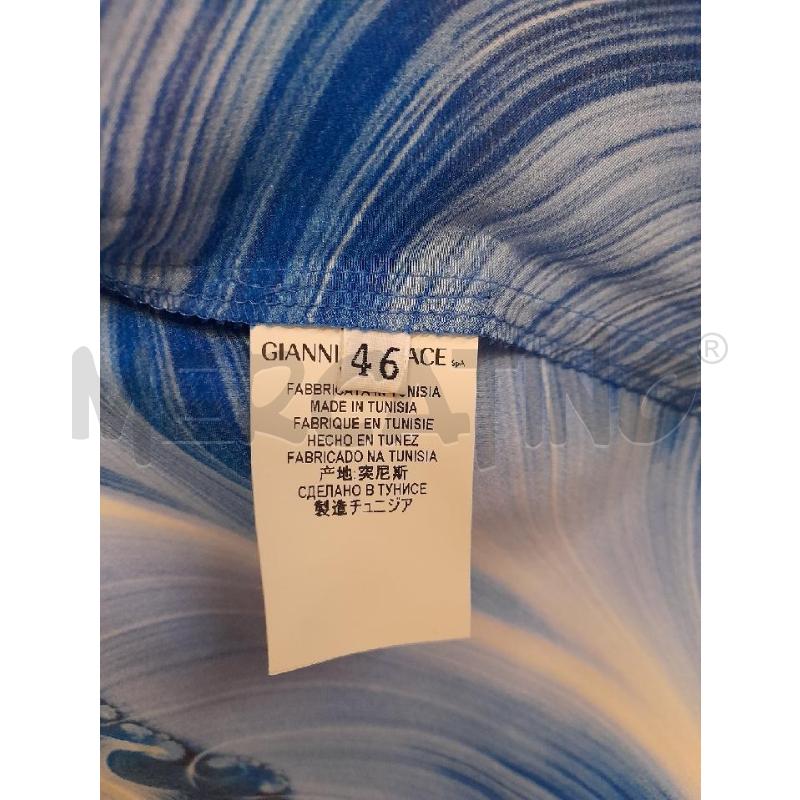 CAMICIA DONNA GIANNI VERSACE STAMPA BLU PURA SETA  | Mercatino dell'Usato Bastia umbra 3