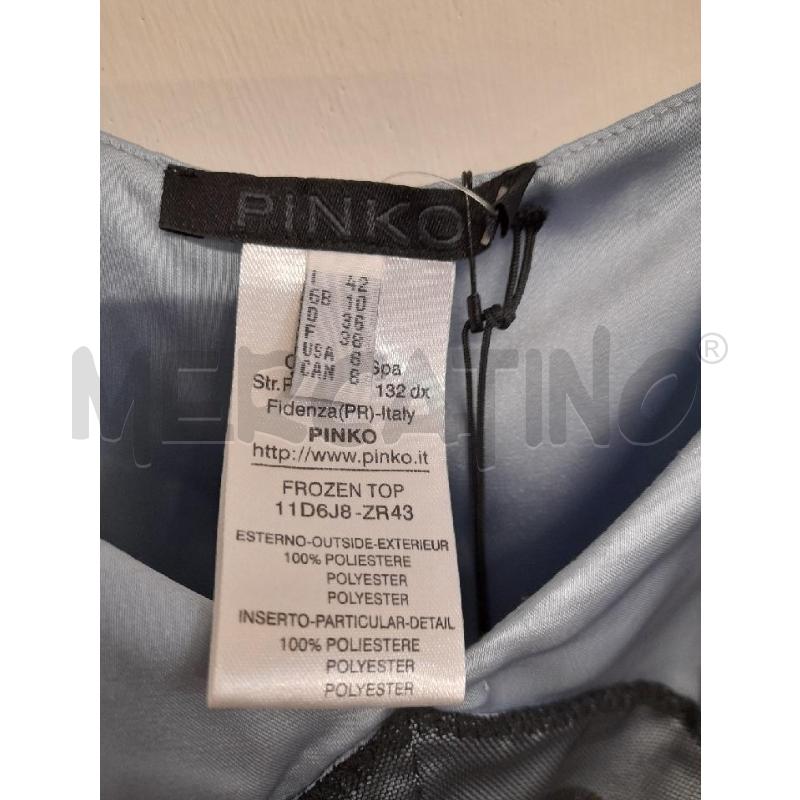 CANOTTA DONNA PINKO AZZURRA LUCIDA DET NERO  | Mercatino dell'Usato Bastia umbra 3