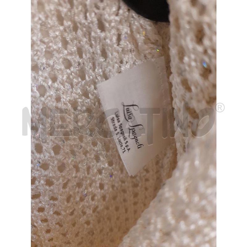 CARDIGAN DONNA LUISA SPAGNOLI BIANCA TRAFORATA CON PAILLETTES  | Mercatino dell'Usato Bastia umbra 3