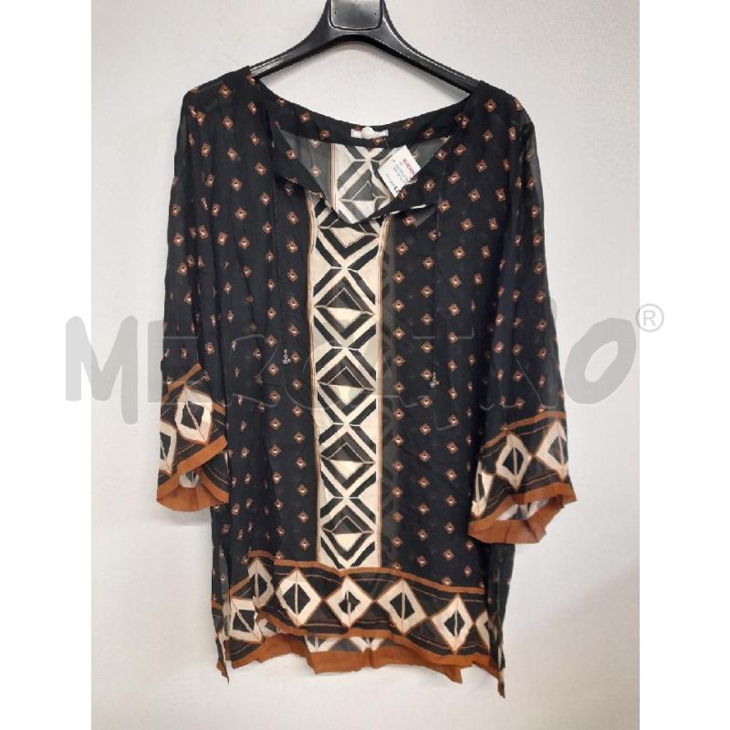 CASACCA DONNA ELENA MIRO NERA STAMPA GEOMETRICA MARRONE  | Mercatino dell'Usato Bastia umbra 1