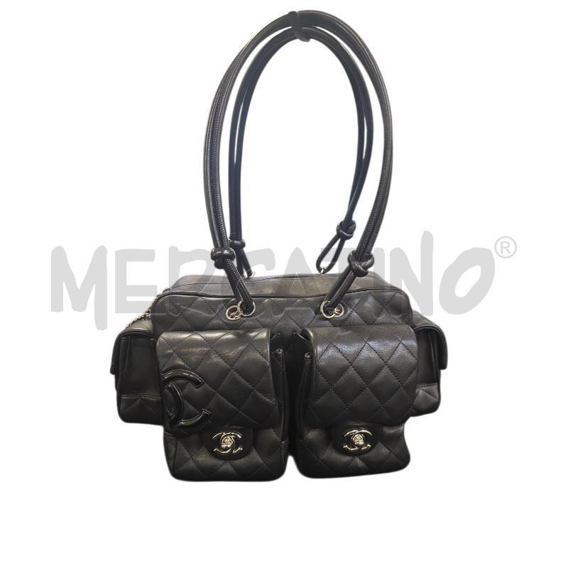 CHANEL CAMBON REPORTER MULTITASCHE IN VITELLO NERO | Mercatino dell'Usato Bastia umbra 1