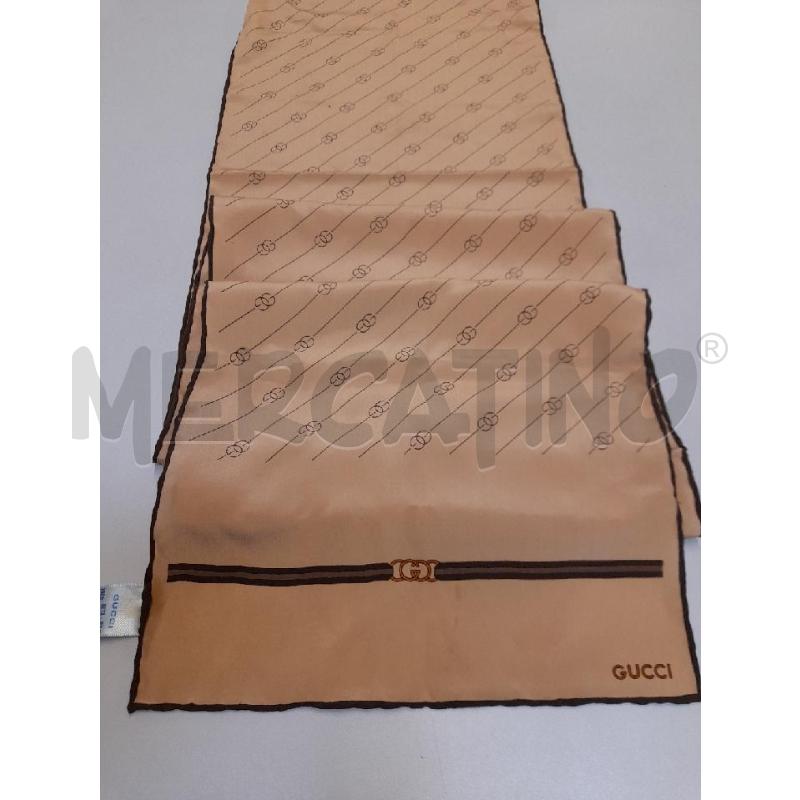 FOULARD GUCCI VINTAGE SABBIA BORDO MARRONE (PICCOLE MACCHIE) | Mercatino dell'Usato Bastia umbra 1