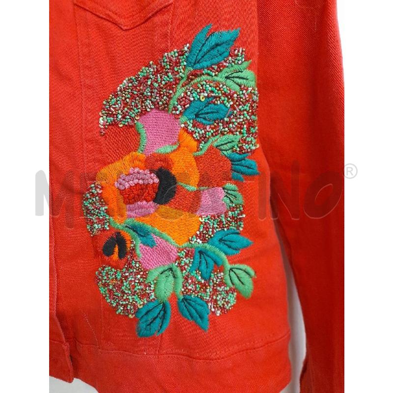 GIUBBINO DONNA ANTICA SARTORIA ROSSO DENIM CON PERLINE  | Mercatino dell'Usato Bastia umbra 2