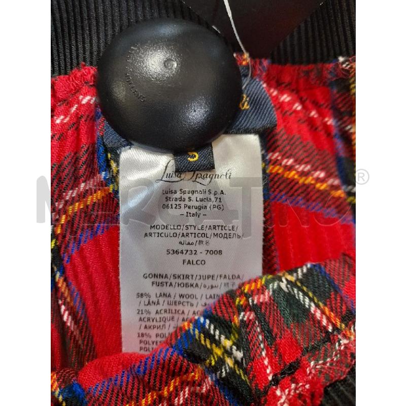 GONNA LUISA SPAGNOLI TARTAN ROSSA EFFETTO GOFFRATO | Mercatino dell'Usato Bastia umbra 3