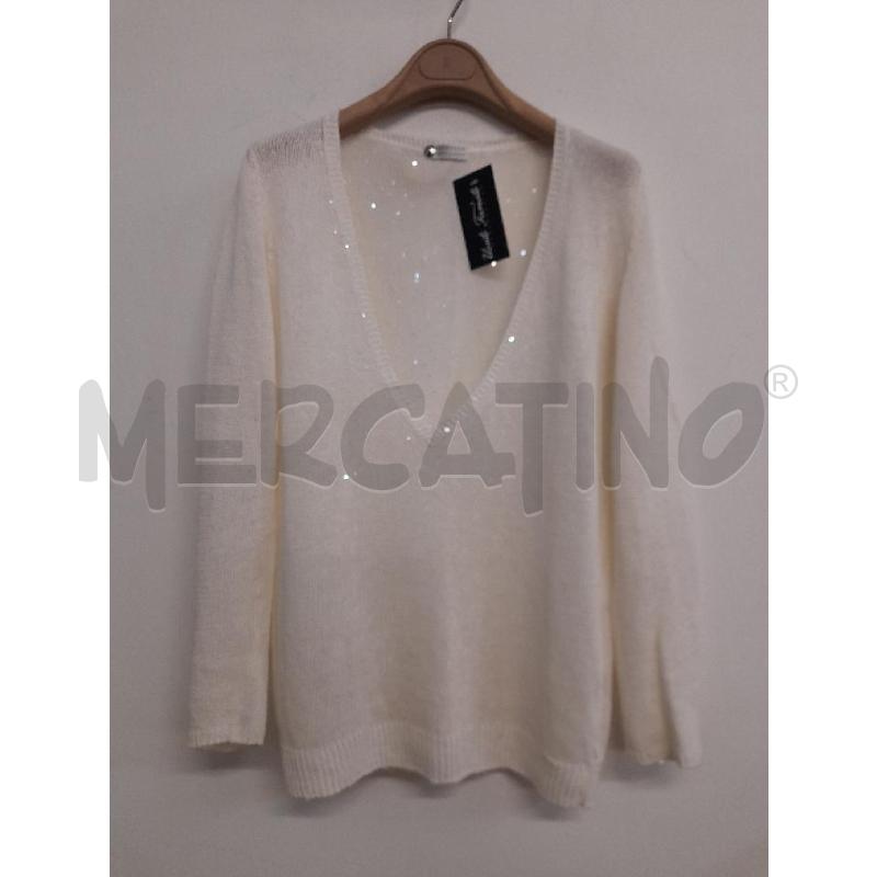 MAGLIA DONNA BRUNELLO CUCINELLI BIANCO PAILLETTES  | Mercatino dell'Usato Bastia umbra 1