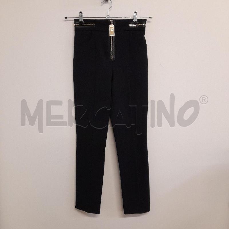 PANTALONE DONNA ELISABETTA FRANCHI NERO CON ZIP DORATA  | Mercatino dell'Usato Bastia umbra 1