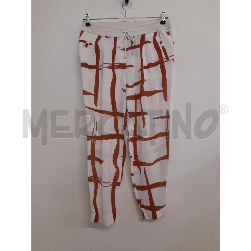 PANTALONE DONNA LORENA ANTONIAZZI BIANCO RIGA RUGGINE  | Mercatino dell'Usato Bastia umbra 1
