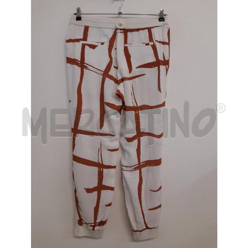 PANTALONE DONNA LORENA ANTONIAZZI BIANCO RIGA RUGGINE  | Mercatino dell'Usato Bastia umbra 2