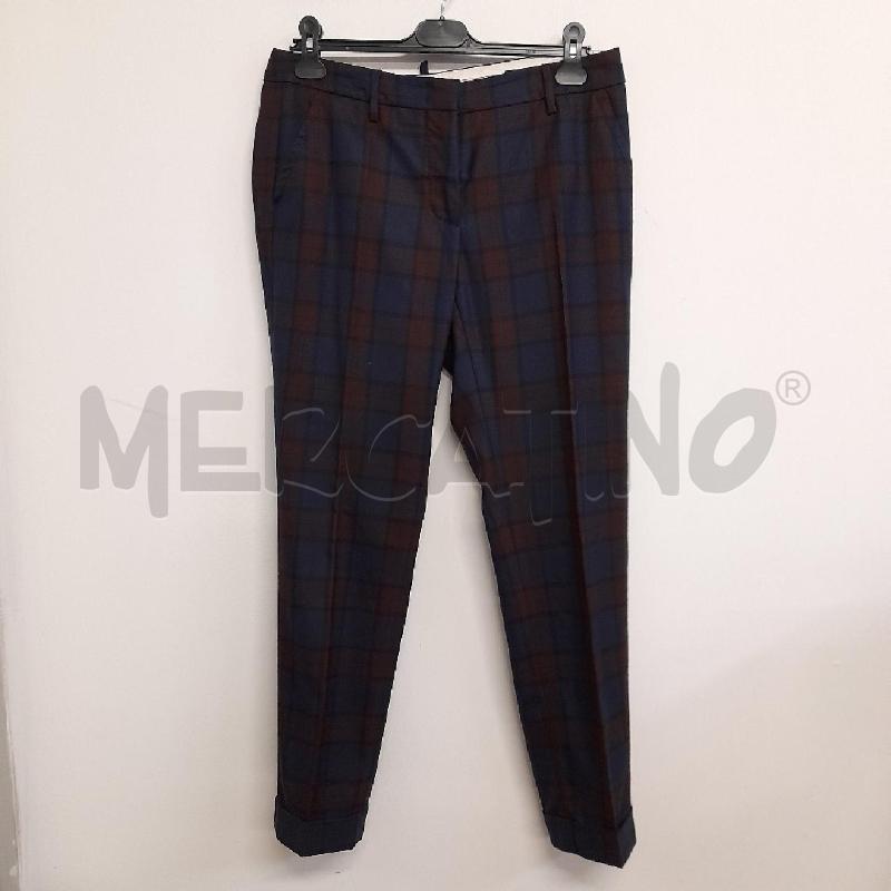 PANTALONE DONNA PESERICO TARTAN BLU RUGGINE  | Mercatino dell'Usato Bastia umbra 1