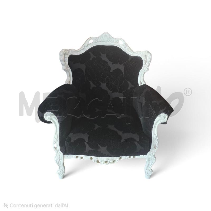 POLTRONA STILE BAROCCO BIANCO E NERO PIERMARIA | Mercatino dell'Usato Bastia umbra 2