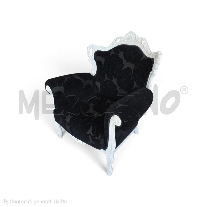 POLTRONA STILE BAROCCO BIANCO E NERO PIERMARIA | Mercatino dell'Usato Bastia umbra 3