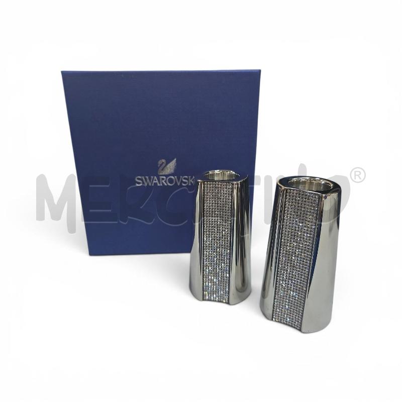 PORTA CANDELA SWAROVSKI CROMO CON CRISTALLI | Mercatino dell'Usato Bastia umbra 1
