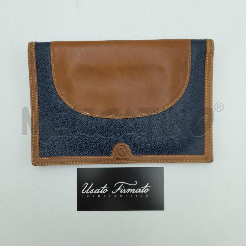 PORTA FOGLIO VINTAGE TRUSSARDI BLU E MARRONE  | Mercatino dell'Usato Bastia umbra 1