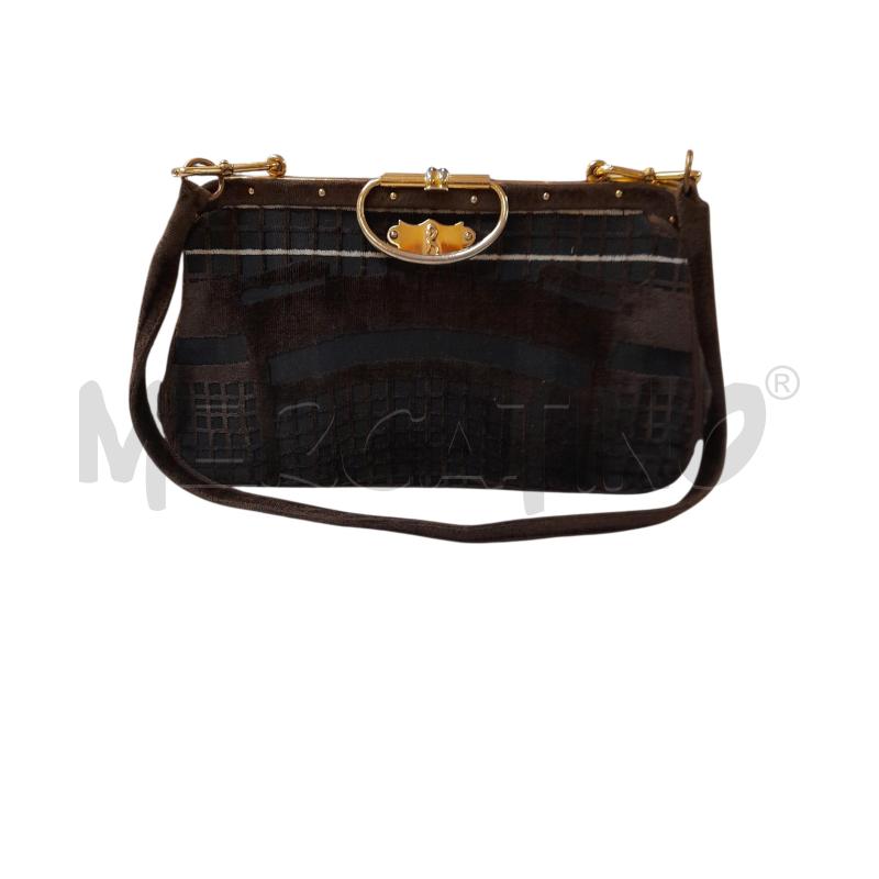 ROBERTA DI CAMERINO BORSA VELLUTO MARRONE NERO  | Mercatino dell'Usato Bastia umbra 1