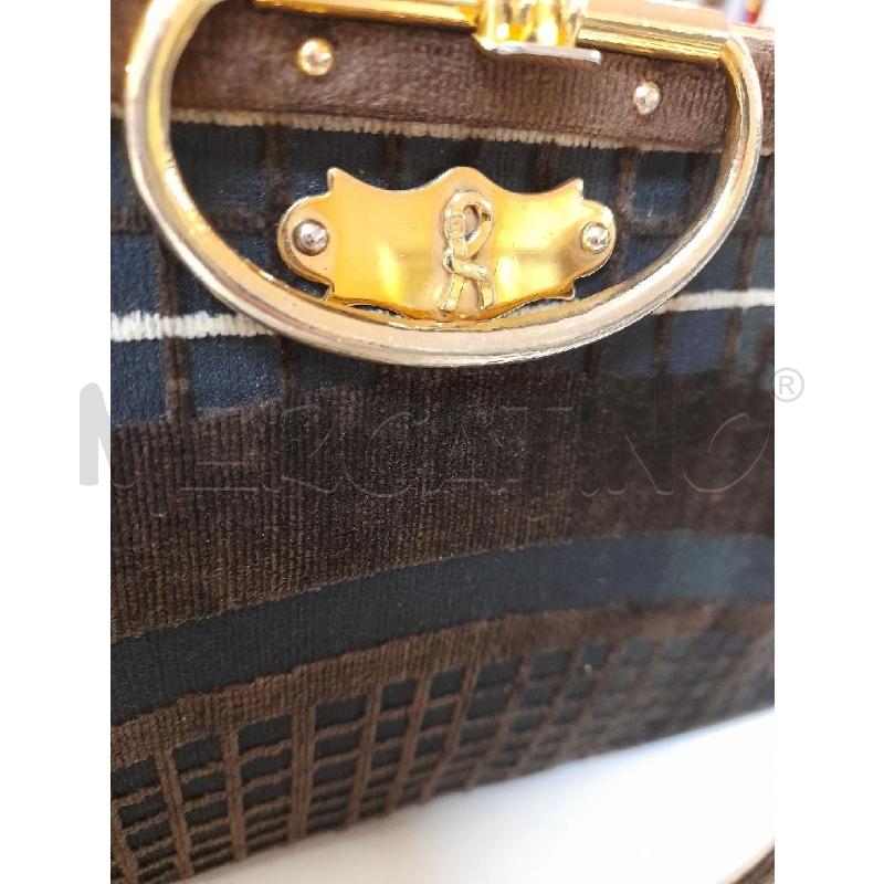 ROBERTA DI CAMERINO BORSA VELLUTO MARRONE NERO  | Mercatino dell'Usato Bastia umbra 2