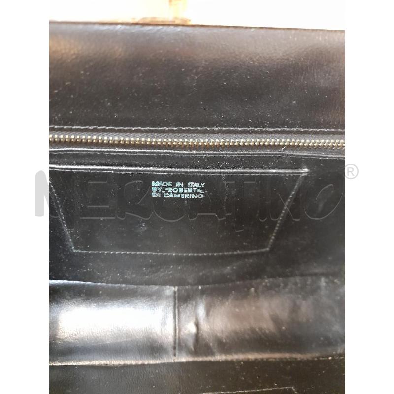 ROBERTA DI CAMERINO BORSA VELLUTO MARRONE NERO  | Mercatino dell'Usato Bastia umbra 3