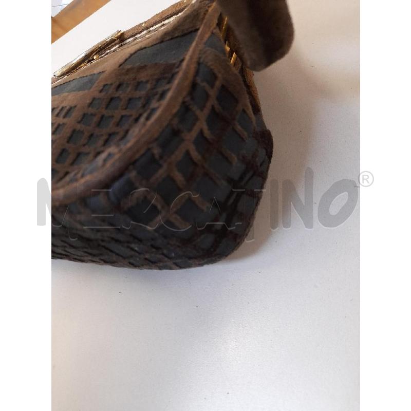 ROBERTA DI CAMERINO BORSA VELLUTO MARRONE NERO  | Mercatino dell'Usato Bastia umbra 4