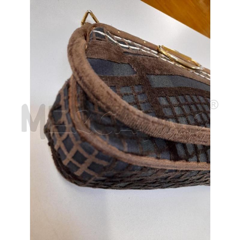 ROBERTA DI CAMERINO BORSA VELLUTO MARRONE NERO  | Mercatino dell'Usato Bastia umbra 5