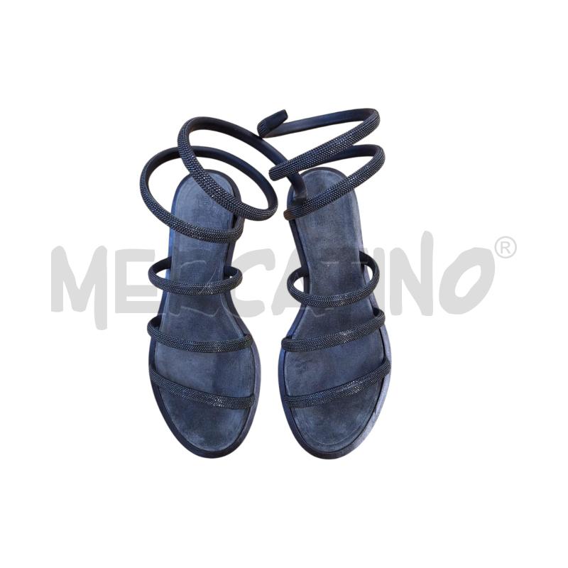 SANDALI DONNA BRUNELLO CUCINELLI ANTRACITE BASSI  | Mercatino dell'Usato Bastia umbra 1