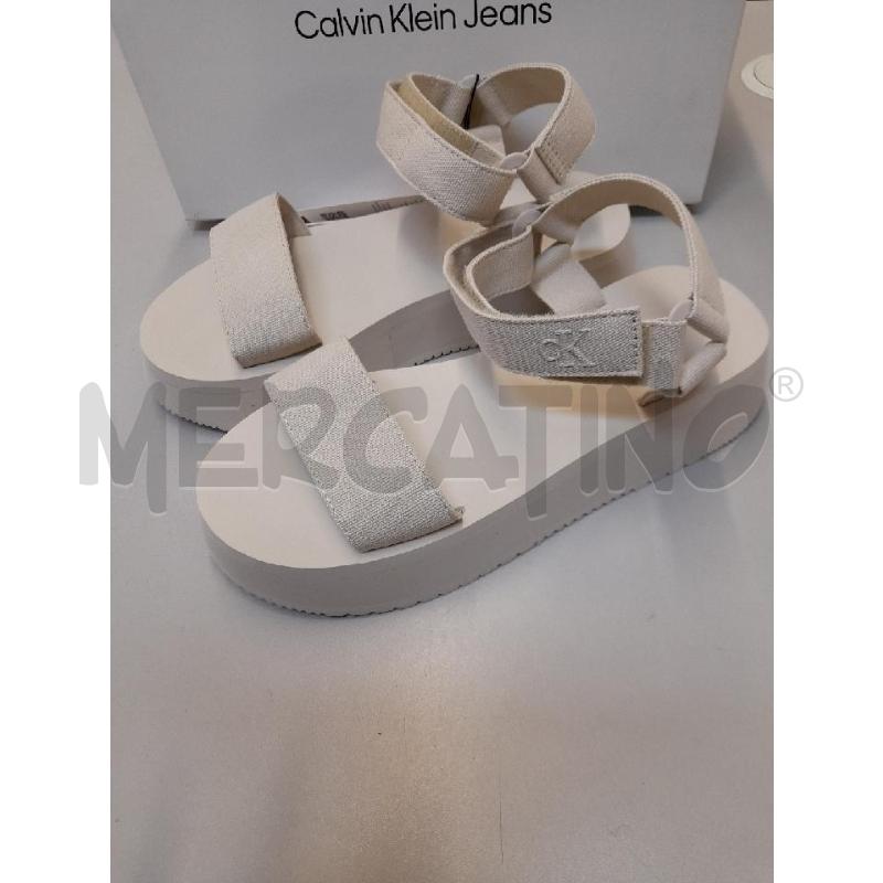 SANDALI DONNA CALVIN KLEIN BEIGE CHIARO  | Mercatino dell'Usato Bastia umbra 1
